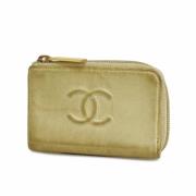 Pre-owned Leather wallets Chanel Vintage , Beige , Dames