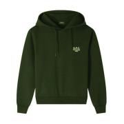 Biologische Fleece Hoodie Rue Madame A.p.c. , Green , Heren