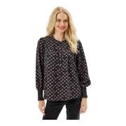 Rozenhout Blouse met Pofmouwen IN Front , Multicolor , Dames