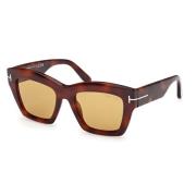 Luna Zonnebril Blonde Havana/Light Brown Tom Ford , Brown , Unisex