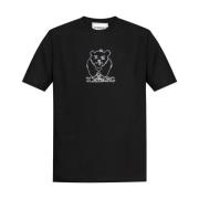 Zwarte Beer Logo T-shirts en Polos Iceberg , Black , Heren