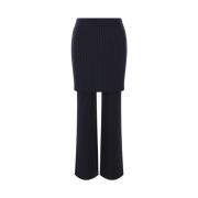 Blauwe Geribbelde Gebreide Broek Loewe , Blue , Dames