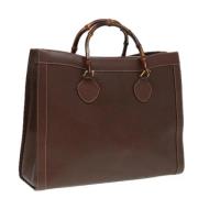 Pre-owned Leather handbags Gucci Vintage , Brown , Dames