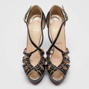 Pre-owned Leather sandals Christian Louboutin Pre-owned , Black , Dame...