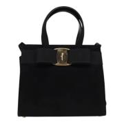 Pre-owned Suede handbags Salvatore Ferragamo Pre-owned , Black , Dames