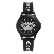 Zwarte damesmode horloge Juicy Couture , Black , Dames