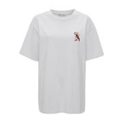 Geborduurd motief ronde hals t-shirt JW Anderson , White , Heren