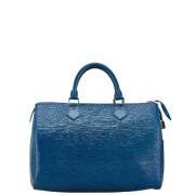 Pre-owned Leather handbags Louis Vuitton Vintage , Blue , Dames