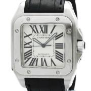 Pre-owned Leather watches Cartier Vintage , Gray , Heren