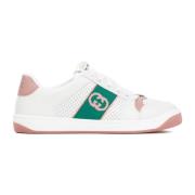 Screener Sneakers Wit Leer Retrostijl Gucci , Multicolor , Dames