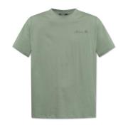 T-shirt met geborduurd logo Balmain , Green , Heren