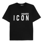 Zwarte T-shirt voor mannen Dsquared2 , Black , Dames