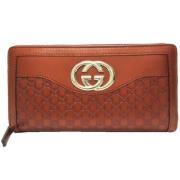 Pre-owned Leather wallets Gucci Vintage , Brown , Dames