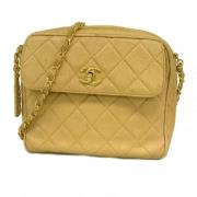 Pre-owned Leather chanel-bags Chanel Vintage , Beige , Dames