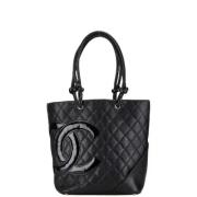 Pre-owned Leather totes Chanel Vintage , Black , Dames