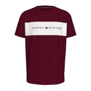 Rode korte mouw katoenen T-shirt Tommy Hilfiger , Red , Heren