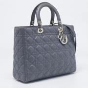 Pre-owned Leather totes Dior Vintage , Gray , Dames