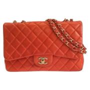 Pre-owned Leather crossbody-bags Chanel Vintage , Orange , Dames