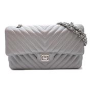 Pre-owned Leather crossbody-bags Chanel Vintage , Gray , Dames