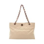 Pre-owned Leather chanel-bags Chanel Vintage , Beige , Dames