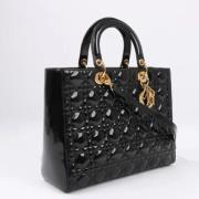 Pre-owned Leather handbags Dior Vintage , Black , Dames