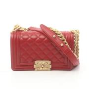 Pre-owned Leather crossbody-bags Chanel Vintage , Red , Dames