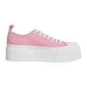 Roze Wit Canvas Lage Sneakers Dolce & Gabbana , Pink , Dames