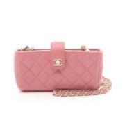 Pre-owned Leather crossbody-bags Chanel Vintage , Pink , Dames