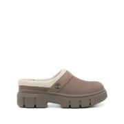 Grijze Suède Slip-On Sandalen met Faux-Fur Trim Timberland , Gray , Da...