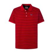 Rood Gestreept Poloshirt met korte mouwen Pepe Jeans , Red , Heren