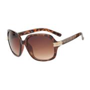 Bruine Resin Zonnebril met Bruine Wijzerplaat Guess , Brown , Dames