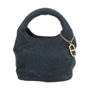 Blauwe Mini Hobo Tas Twinset , Blue , Dames