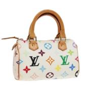 Pre-owned Canvas handbags Louis Vuitton Vintage , White , Dames