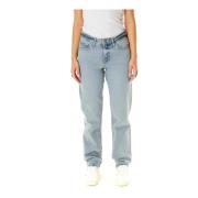 Straight Fit Mid Waist Jeans Lee , Blue , Dames