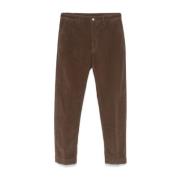 Bruine Corduroy Broek met Taps Toelopende Pijp Nine In The Morning , B...