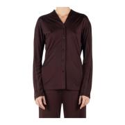 Espresso Zijden Blouse Helmut Lang , Brown , Dames