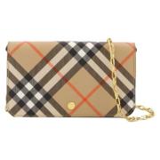 Leather shoulder-bags Burberry , Beige , Dames