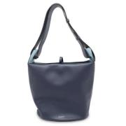 Pre-owned Leather shoulder-bags Burberry Vintage , Blue , Dames