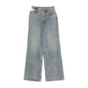 Lichtblauwe Wide Leg Denim Jeans Ksubi , Blue , Dames