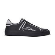 B-Court bedrukte kalfsleren sneakers Balmain , Black , Heren