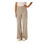 Wijde Corduroy Broek Drykorn , Beige , Dames