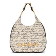 Grote 1945 Zachte Hobo tote tas in bedrukt canvas Balmain , Beige , Da...