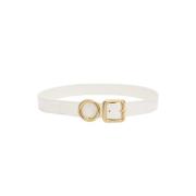 Cirkel Vierkant Gesp Leren Riem Jacquemus , White , Dames