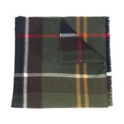 Tartan Check Wollen Sjaal Wrap Barbour , Green , Heren