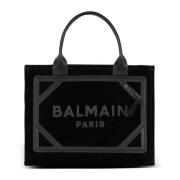 Kleine suède B-Leger tas Balmain , Black , Dames