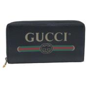 Pre-owned Leather wallets Gucci Vintage , Black , Dames