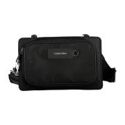 Zwarte heren crossbody tas met rits Calvin Klein , Black , Heren