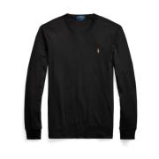 Zwart Gebreid Langarm T-shirt Polo Ralph Lauren , Black , Heren