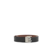 Omkeerbare leren riem met TB-gesp Burberry , Brown , Heren