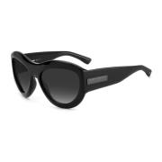 Zwarte plastic zonnebril voor heren met grijs glas Dsquared2 , Black ,...